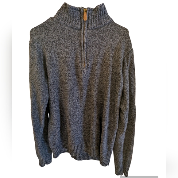 Oscar de la Renta Navy 1/4 Zip Sweater Sz Medium - Picture 3 of 6